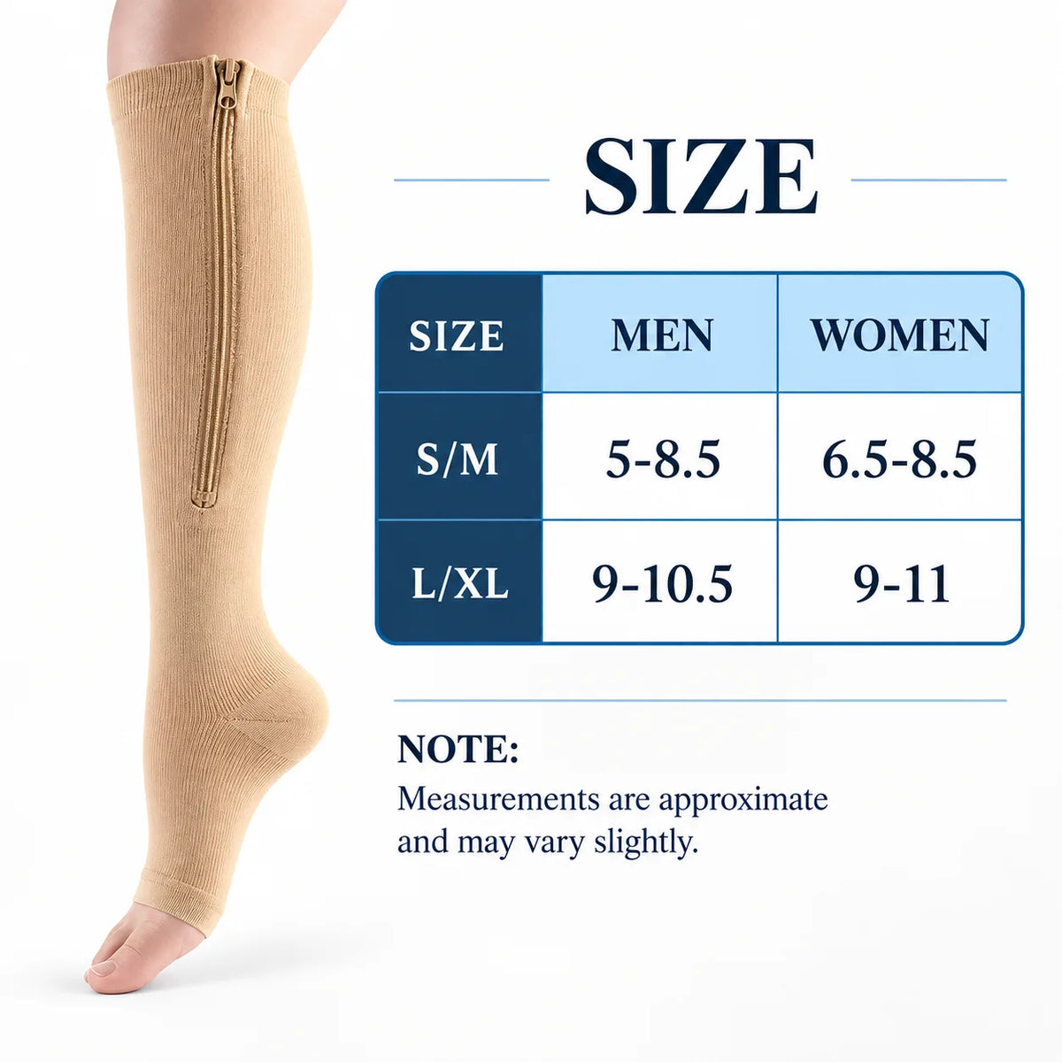 Zip-Up Compression Socks